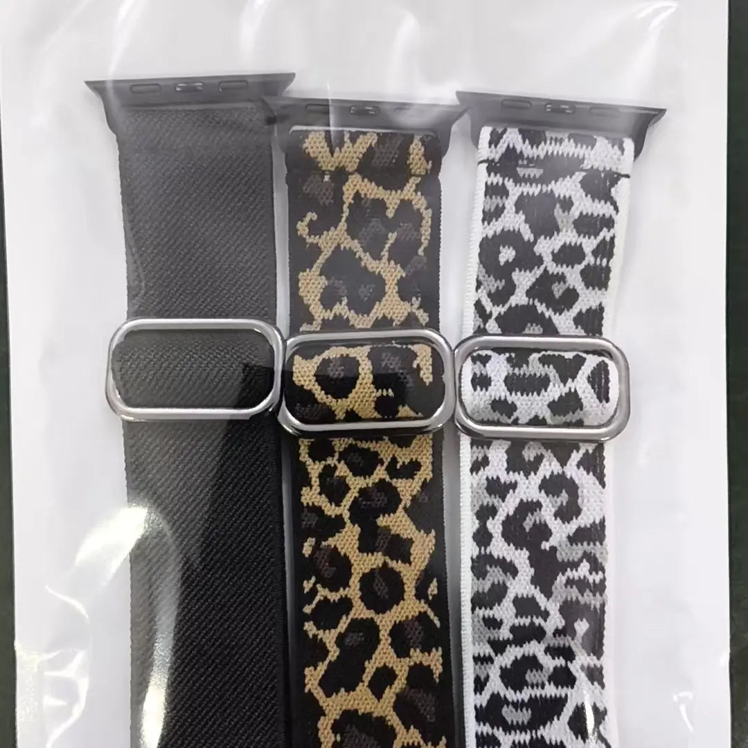 Adjustable Elastic Nylon Watch Band (Band Only), 3 Counts Replacement Watch Band Compatible with for Apple Watch Ultra Iwatch Series 10/9/8/7/6/5/4/3/2/1/SE, Wearable Smart Watch Straps, Smart Watch Accessories, Smartwatch Strap