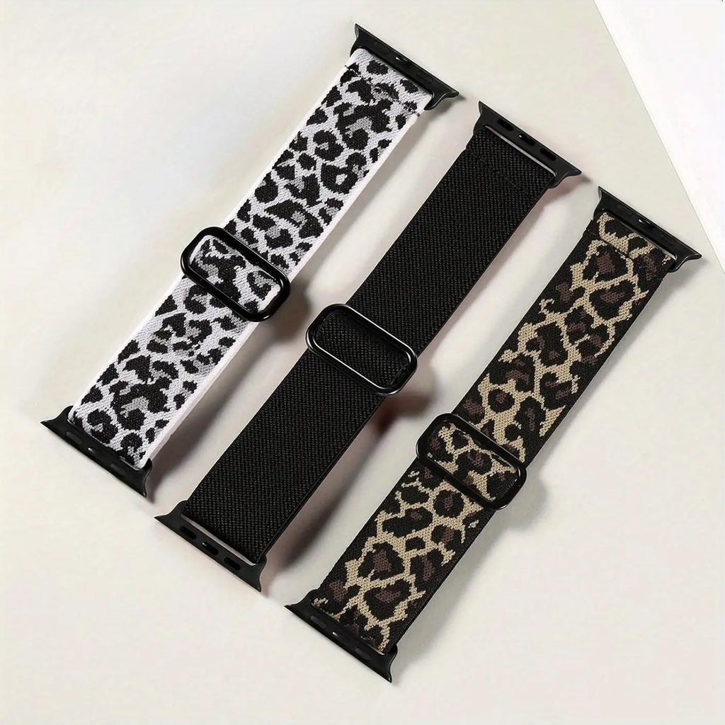 Adjustable Elastic Nylon Watch Band (Band Only), 3 Counts Replacement Watch Band Compatible with for Apple Watch Ultra Iwatch Series 10/9/8/7/6/5/4/3/2/1/SE, Wearable Smart Watch Straps, Smart Watch Accessories, Smartwatch Strap
